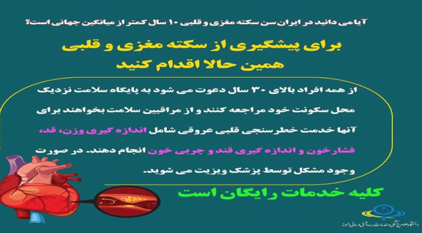 خطر سنجی رایگان بیماری های قلبی و عروقی